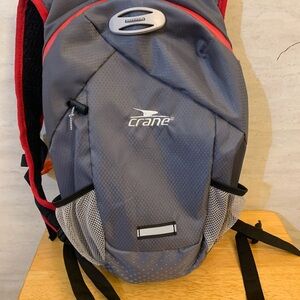 Crane Sports Authentic Walking/Hiking Backpack, Gray and Red NWOT
